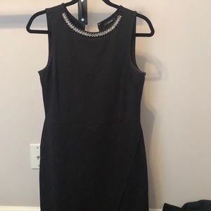 Black work dress with dainty stones at the top